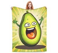 amepay Bonita manta divertida de aguacate, regalo para mujeres, hombres y niños, manta de franela de frutas de dibujos animados, suave, mullida, ligera, para decoración del hogar, sofá, cama, sofá, 60