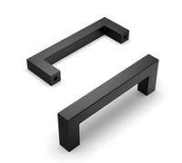 Amerdeco 20 Pieza Tiradores Cocina 96mm Tiradores Armarios Negro Tirador Puerta Tiradores Cajones de Acero Inoxidable Manillas Tiradores Para Muebles Tirador Puerta Corredera