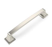 Amerdeco 6 Pieza Tiradores Cocina 128mm Tiradores Armarios Níquel satinado cepillado Tirador Puerta Plata Tiradores Cajones de Aleación de zinc Muebles Tirador