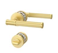 Amerdeco Manilla de Puerta Negra de Aluminio - Conjunto WC para Puerta de Baño, Maneta Moderna para Interior