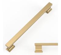 Amerdeco Paquete de 10 tiradores de bronce champán para gabinetes de 6.25 pulgadas/160 mm con agujero central con agujero central, manijas de gabinete de cocina, manijas de cocina, manijas de armario,