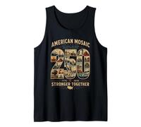 América 1776-2026 Mosaico Americano Cincuenta Estados Una nación Camiseta sin Mangas