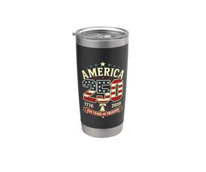 America 250 Campana de la Libertad Patriótica 1776 2026 Vaso térmico de acero inoxidable de doble pared