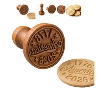 America 250 Wooden Cookie Stamp, Patriotic Eagle Embosser for Baking, Eagle Cookie Cutter, Engraved Wooden Patriotic Cookies Stamp, for Diy Cookies Fondant and Clay (#B)