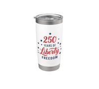 America 250 Years 2026 1776 USA United States Flag July 4th Vaso térmico de acero inoxidable de doble pared