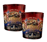 America 250th Anniversary Whiskey Glass, We The People & Declaration of Independence Printed, Patriotic Gift for Father's Day, Scotch Bourbon Liquor Glass (2pcs)