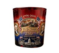 America 250th Anniversary Whiskey Glass, We The People & Declaration of Independence Printed, Patriotic Gift for Father's Day, Scotch Bourbon Liquor Glass (1pcs)