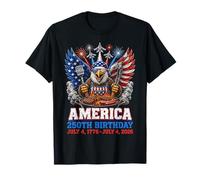 America 250th Birthday 2026 1776 Patriotic Eagle BBQ Party Camiseta