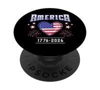 America 250th Birthday Bandera Corazón USA 4 de Julio PopSockets PopGrip Adhesivo