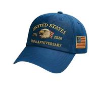 America 250th Cap, sombrero de ajuste conmemorativo para hombres, diseño de águila con un ajuste cómodo, accesorio patriótico para actividades al aire libre Jardín de viajes de cumpleaños 11.02x6.3x5.