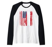 América Austria Media Bandera American Austrian Heritage Camiseta Manga Raglan