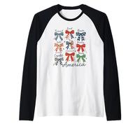 America Coquette Bow 4 Julio Camisa Verbos de la Biblia USA American Camiseta Manga Raglan