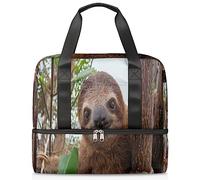 America Cute Sloth - Bolsa de viaje para hombres y mujeres, bolsa de fin de semana de perezoso de 21 L, bolsa deportiva separada para gimnasio, viajes, fin de semana, multicolor, 21L, Bolsa de viaje