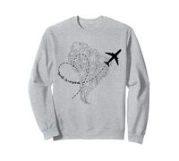 América del Sur Floral Continente Corazón Avión Aventurero Sudadera