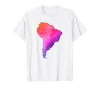 América del Sur Sudamerica Brasil Argentina Mapa Colorido Camiseta, Hombre, Blanco, XXL