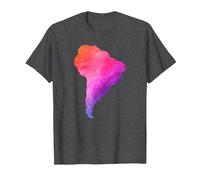 América del Sur Sudamerica Brasil Argentina Mapa Colorido Camiseta, Hombre, Jaspeado Oscuro, 5XL
