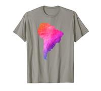 América del Sur Sudamerica Brasil Argentina Mapa Colorido Camiseta, Hombre, Pizarra, XXL
