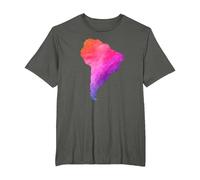 América del Sur Sudamerica Brasil Argentina Mapa Colorido Camiseta, Hombre Tallas Grandes, Asfalto, 2X Alto