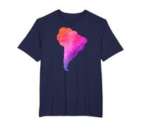 América del Sur Sudamerica Brasil Argentina Mapa Colorido Camiseta, Hombre Tallas Grandes, Azul Marino, 5X Alto