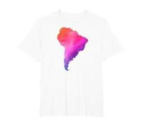 América del Sur Sudamerica Brasil Argentina Mapa Colorido Camiseta, Hombre Tallas Grandes, Blanco, 3X Alto