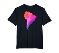América del Sur Sudamerica Brasil Argentina Mapa Colorido Camiseta, Hombre Tallas Grandes, Negro, 3X Alto