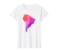 América del Sur Sudamerica Brasil Argentina Mapa Colorido Camiseta, Mujer, Blanco, M
