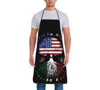 América E Italia Orígenes De La Bandera Italiana Hombre Mujer Delantal con Correas Largas Delantal De Cocina Antiincrustante Chef Delantales para Cocinar Jardinería Pintura