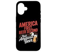 America First Retro Beer Segundo dicho americano 4 de julio Carcasa para iPhone 16