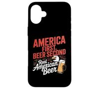 America First Retro Beer Segundo dicho americano 4 de julio Carcasa para iPhone 16 Plus