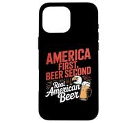America First Retro Beer Segundo dicho americano 4 de julio Carcasa para iPhone 16 Pro Max