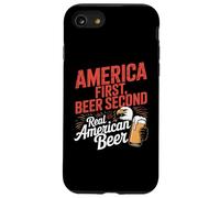 America First Retro Beer Segundo dicho americano 4 de julio Carcasa para iPhone SE (2020) / 7 / 8
