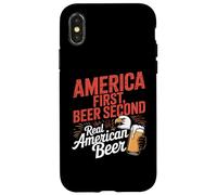 America First Retro Beer Segundo dicho americano 4 de julio Carcasa para iPhone X/XS