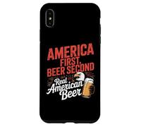 America First Retro Beer Segundo dicho americano 4 de julio Carcasa para iPhone XS Max