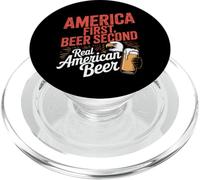 America First Retro Beer Segundo dicho americano 4 de julio PopSockets PopGrip para MagSafe