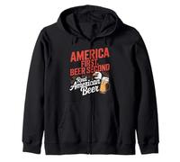 America First Retro Beer Segundo dicho americano 4 de julio Sudadera con Capucha