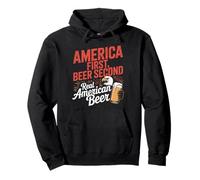 America First Retro Beer Segundo dicho americano 4 de julio Sudadera con Capucha