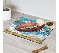 America Football Ball - Tapete de alimentación de mascotas en acuarela para gatos, perros, cuenco de agua, tapetes de alimentación de mascotas, tapetes absorbentes y antideslizantes que contienen