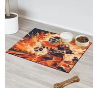 America Football Player - Tapete de alimentación para mascotas, para gatos, perros, cuenco de agua, tapetes de alimentación para mascotas, tapetes absorbentes y antideslizantes que contienen derrames