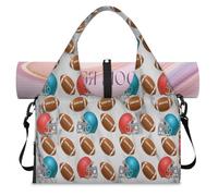 America Football Sports - Bolsa de lona con compartimento para zapatos, para fin de semana, para el gimnasio, yoga, viajes, color, L, Bolsa de viaje