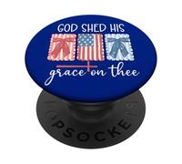 America God Shed His Grace on Thee God Shed His Grace on Me PopSockets PopGrip Adhesivo