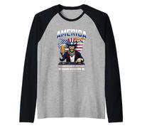 America Happy 250 Día de la Independencia del 4 de Julio Camiseta Manga Raglan