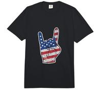 América Hard Rock On Fan Bandera de la Mano para Hombre y Mujer Comfort Colors Adult Heavyweight T-Shirt