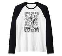 America Inmigrant Fist Quiere para ti Anti racista Floral Camiseta Manga Raglan