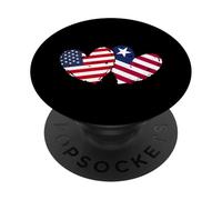 América Liberia Love Heart American Liberian Dual Flag PopSockets PopGrip Adhesivo