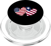 América Liberia Love Heart American Liberian Dual Flag PopSockets PopGrip para MagSafe
