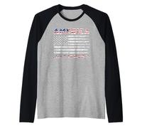 America Love It Or Leave It 4th of July American Flag Camiseta Manga Raglan