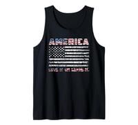 America Love It Or Leave It 4th of July American Flag Camiseta sin Mangas