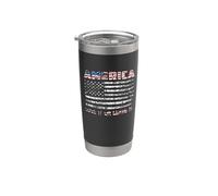 America Love It Or Leave It 4th of July American Flag Vaso térmico de acero inoxidable de doble pared