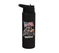 América Meme Bigfoot 4 de julio Hot Dog Lovers Stainless Steel Insulated Water Bottle