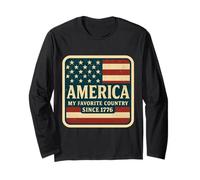 América Mi país favorito desde 1776 4 de julio Vintage USA Manga Larga